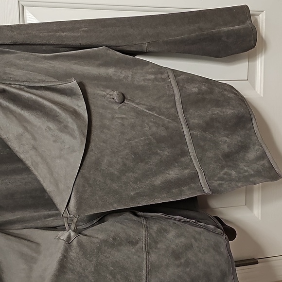 Soft Surroundings Faux Suede Microfiber Wrap Style Jacket Coat XL Gray - Picture 6 of 9